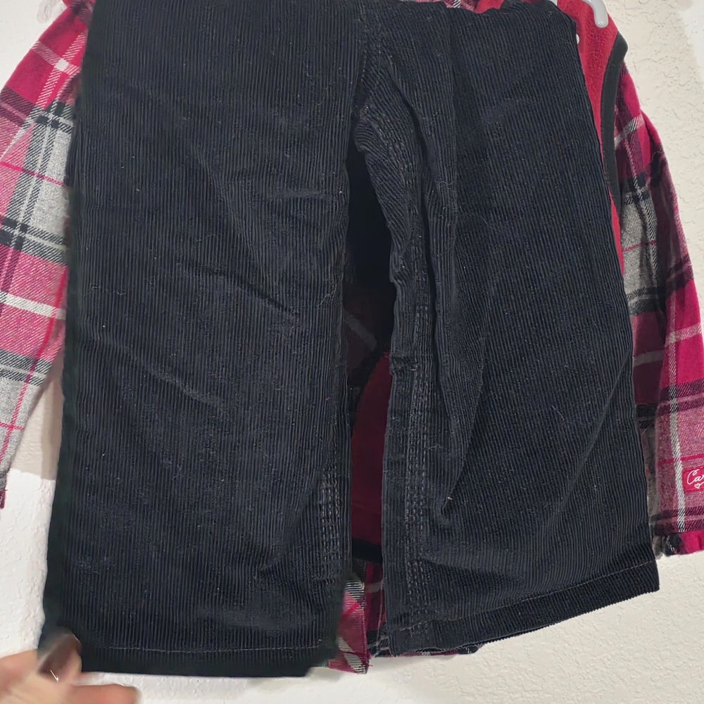 Carhartt Set: Vest, Plaid Shirt, Black Corduroy Pants 12m NWOT - Picture 6 of 11